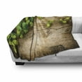 thumbnail image 3 of Plant Soft Flannel Fleece Blanket, Hop Twigs on an Old and Cracked Wooden Board Fresh Picked Whole Hops Brewing, Cozy Plush for Indoor and Outdoor Use, 50" x 60", Avocado Green Brown, by Ambesonne, 3 of 6