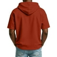 thumbnail image 3 of Men's Quarter Zip Hoodie Short Sleeve Sweatshirt Casual Solid Color Classic Design Summer Beach Outdoor Daily Wear Slim Fit, 3 of 8