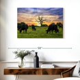 thumbnail image 3 of Elephant Stock Grazing Aberdeen Angus Wall Art - Horizontal Canvas Wall Art - Living Room Wall Decor - Animal Canvas - Black And Orange Decor - 36" x 24", 3 of 8