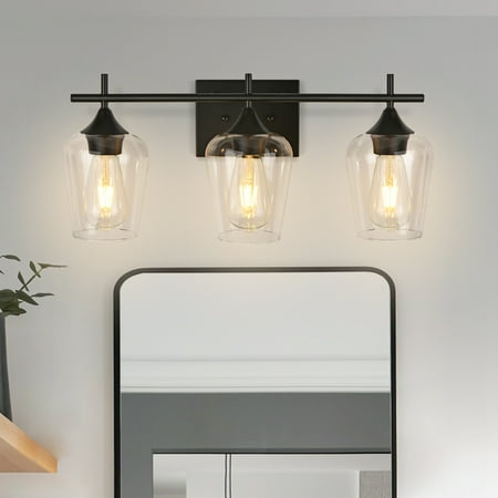 

Merbotin Matte Black 3 Lights Over Mirror Vanity Light for Bathroom
