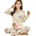 thumbnail image 1 of Autum Sleepsuit Women Cartoon Monkey Pattern Long Sleeve Sleep Wear Set, 1 of 10