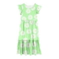 thumbnail image 5 of Yanlir Robe d'Été à Volants pour Filles 4-14 Ans, Robes Trapèze pour Enfants Sans Manches à Col Rond, Robe Soleil pour des Tenues Confortables et Stylées (Vert#4, 8 Ans), 5 of 5