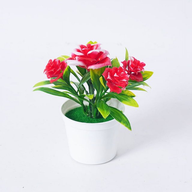 Zhuge 1 pieza de planta de simulación en maceta, plantas pequeñas falsas en maceta, mini plantas artificiales de escritorio (A27)
