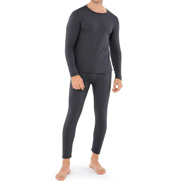 WEERTI Thermal Underwear for Men, Long Johns Base Layer Fleece Lined Top  Bottom (charcoal XS) 
