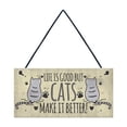 thumbnail image 1 of Wooden Sign Cat Tag Rectangular Wood Decoration Pet Slogan Pendant Decoration, 1 of 7