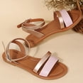 thumbnail image 5 of WIZUTIZ Sandales Plates pour Femmes Sandales Confortables de Randonnée Extensibles Sandales de Plage Chaussures à Boucle Talon Plat (O"-1) Grand Imprimé Léopard Cadeaux Fête des Mères Rose, 5 of 5