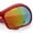 Red - Orange Mirror, variant on Womens Trendy Wrap Around Bug Eye Oval Sport Fashion Plastic Sunglasses All Black
