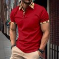 thumbnail image 5 of Men’s Classic Shirt Casual Short Sleeve Plaid Splice T Shirts Regular Fit Business& Shirts, 5 of 9