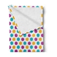 thumbnail image 2 of Polka Dot Soft Flannel Fleece Throw Blanket, Retro Design Circular Rounds on Plain Backdrop, Cozy Plush for Indoor and Outdoor Use, 60" x 80", Multicolor, by Ambesonne, 2 of 5