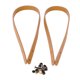 thumbnail image 1 of 2 correas de mano para bolso de cuero partido, hechas a mano, con 8 remaches de bronce (beige), 1 of 9