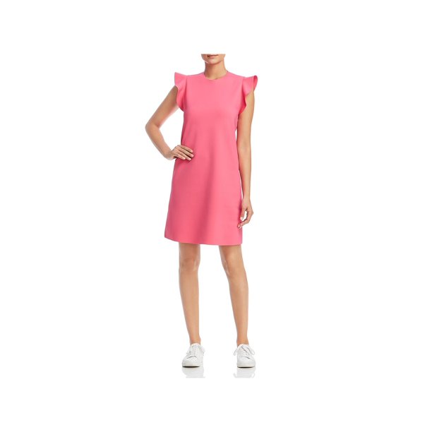 Escada Sport Womens Delena Ruffle Sleeve Mini Shift Dress Pink 32 Walmart Com 