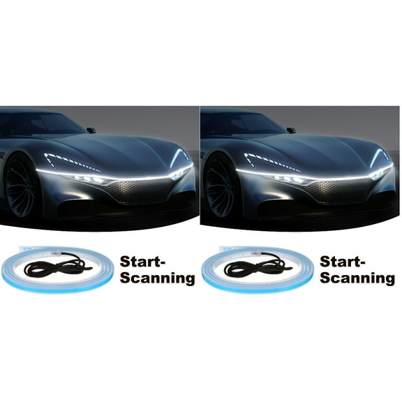 Car LED Hood Light Strip, 2pcs 70 Inch 12V Flexible Waterproof Daytime Running Lights for Car