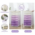 thumbnail image 3 of KK KINGRACK Storage Rolling Drawer Cart with 8 Drawers & Wooden Tabletop, Metal & Plastic, Purple, 3 of 7