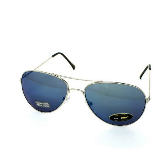 AIR FORCE Aviator Color Mirror Sunglasses - Mirror Blue