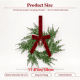 thumbnail image 3 of Christmas Wreaths for Front Door,Norfolk Pine Christmas Wreath with Velvet Bow and Bells,Artificial Norfolk Pine Wreath for Front Door Porch Wall Window Mantel Indoor Outdoor Xmas Decor, 3 of 8