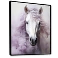 thumbnail image 2 of Designart "Contours Pink and White Horse" Animals Floater Framed Wall Art Living Room, 2 of 7