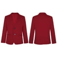 thumbnail image 6 of iiniim Boys Classic Fit Sport Blazer Long Sleeve Lapel Suit Jacket Single Breasted Outerwear Coat Burgundy 10, 6 of 7