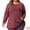 Burgundy, variant on DARING DIVA Women's Plus Pleated Blouses Crew Neck Soft T-Shirt 1X Navy Blue