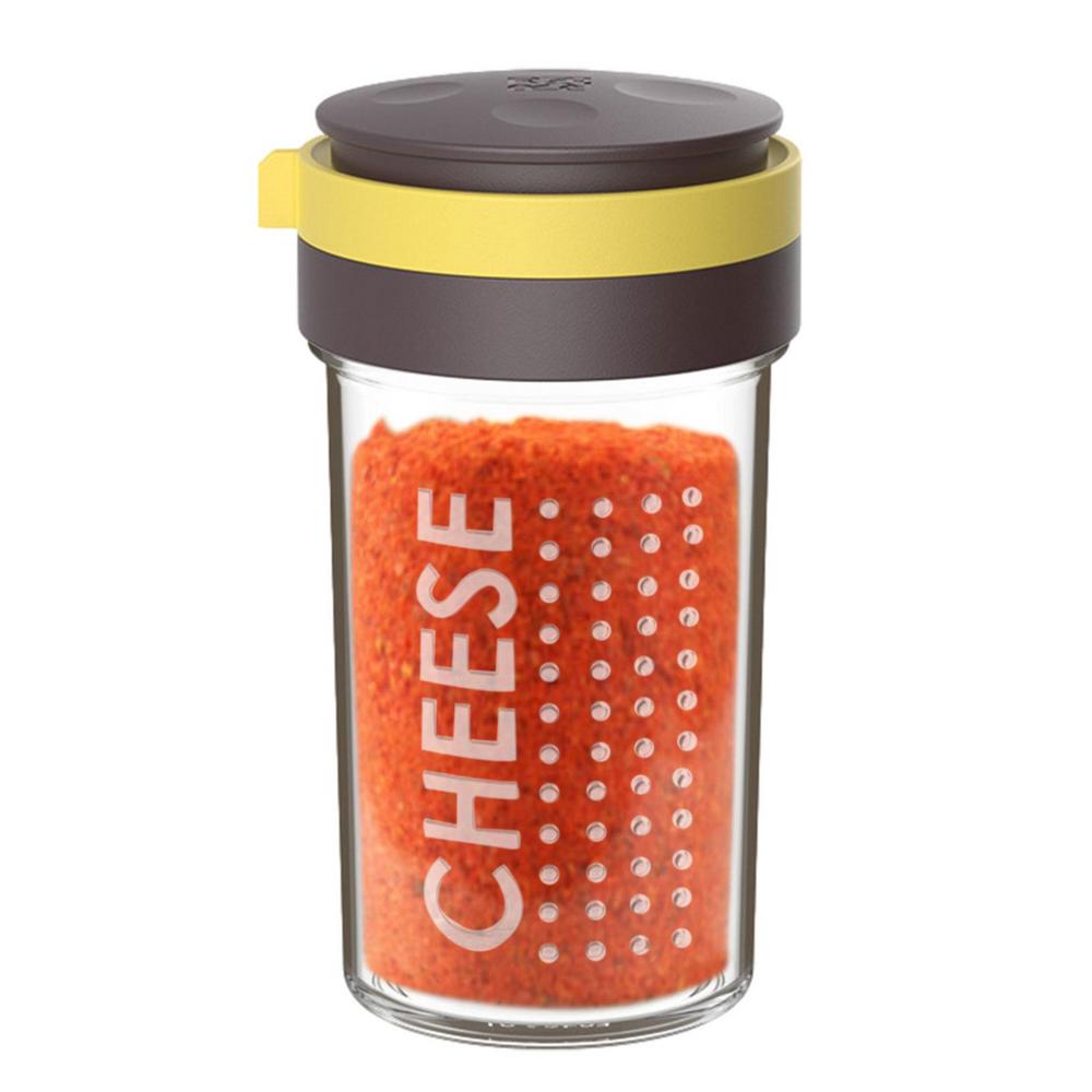 Grated Cheese Shaker Clear Glass Spice Dispenser DustProof