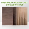 thumbnail image 4 of Láminas de madera láser ROBOTIME, paquete de 6 unidades, 3 mm, madera de tilo, 2 unidades de nogal y 2 unidades de abedul, 4 of 6