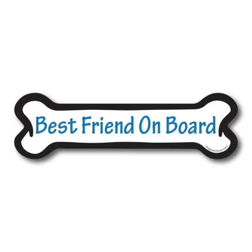 Magnet Me Up Best Friend on Board Blue Dog Bone Magnet Decal, 2x7 In, Vinyl Automotive Magnet