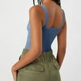 thumbnail image 5 of AherBiu Going out Tops for Women Ribble Knitted Tank Tops Sleeveless Low Cut V Neck Basic Layer Shirts, 5 of 5