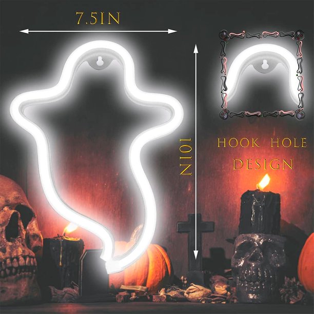 Letrero De Neón De Halloween Decoración De Halloween Letrero Led De Luz De Neón Para Decoración De Pared Fiesta De Halloween Regalo Para Niños Sala De Estar Dormitorio Cumpleaños B