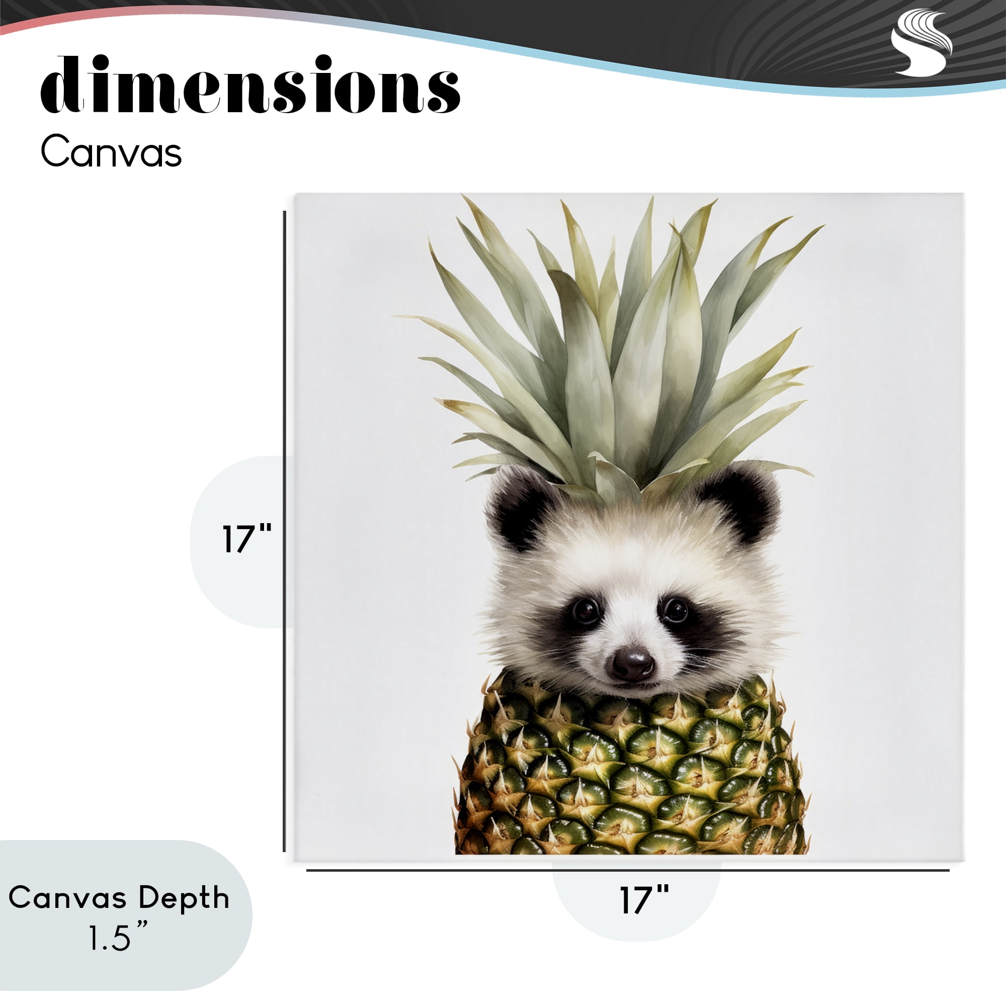 Stupell Industries Pineapple Panda Cub Canvas Wall Art, design by Lazar Studio