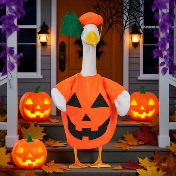 Halloween Goose Outfit Ghost Lawn Porch Goose Clothes Fall Halloween Goose Costume for 23" Geese Outdoor Patio Yard Lawn Decoration