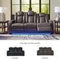thumbnail image 4 of Signature Design by Ashley Fyne-Dyme Brown Power Reclining Sofa, 4 of 18