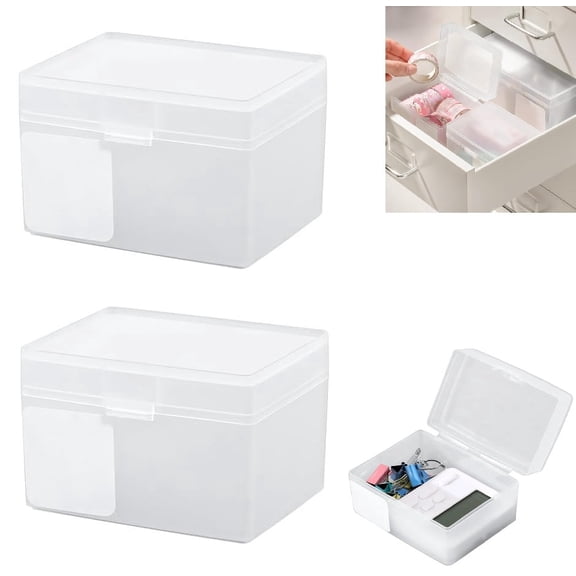 Upgrade Board Game Storage Craft Organizer Box with Snap-Tight Latch Lid, Storage Box,Portable Plastic Case for Cards, Files, Magazines, Stationery, Hobbies & Art Supplies(RL 2 PCS)