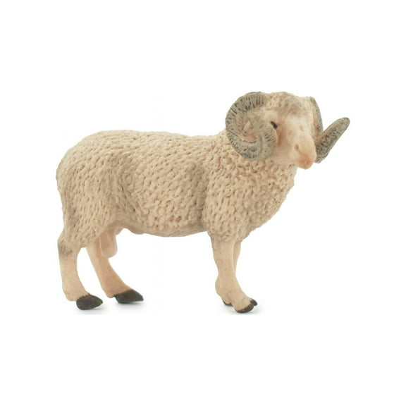 Sheep, Ram, Domestic sheep, Museum Quality, Rubber, Educational, Realistic, Hand Painted, Figure, Lifelike, Toy, Kids, Replica, Gift, 4" CH571 BB162
