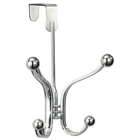 

Interdesign York Lyra Chrome Over The Door Quad Hook Ideal For Providing Additi