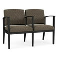 thumbnail image 1 of Pemberly Row Reception Waiting 2 Seat Tandem Seating in Black Steel & Brown, 1 of 3