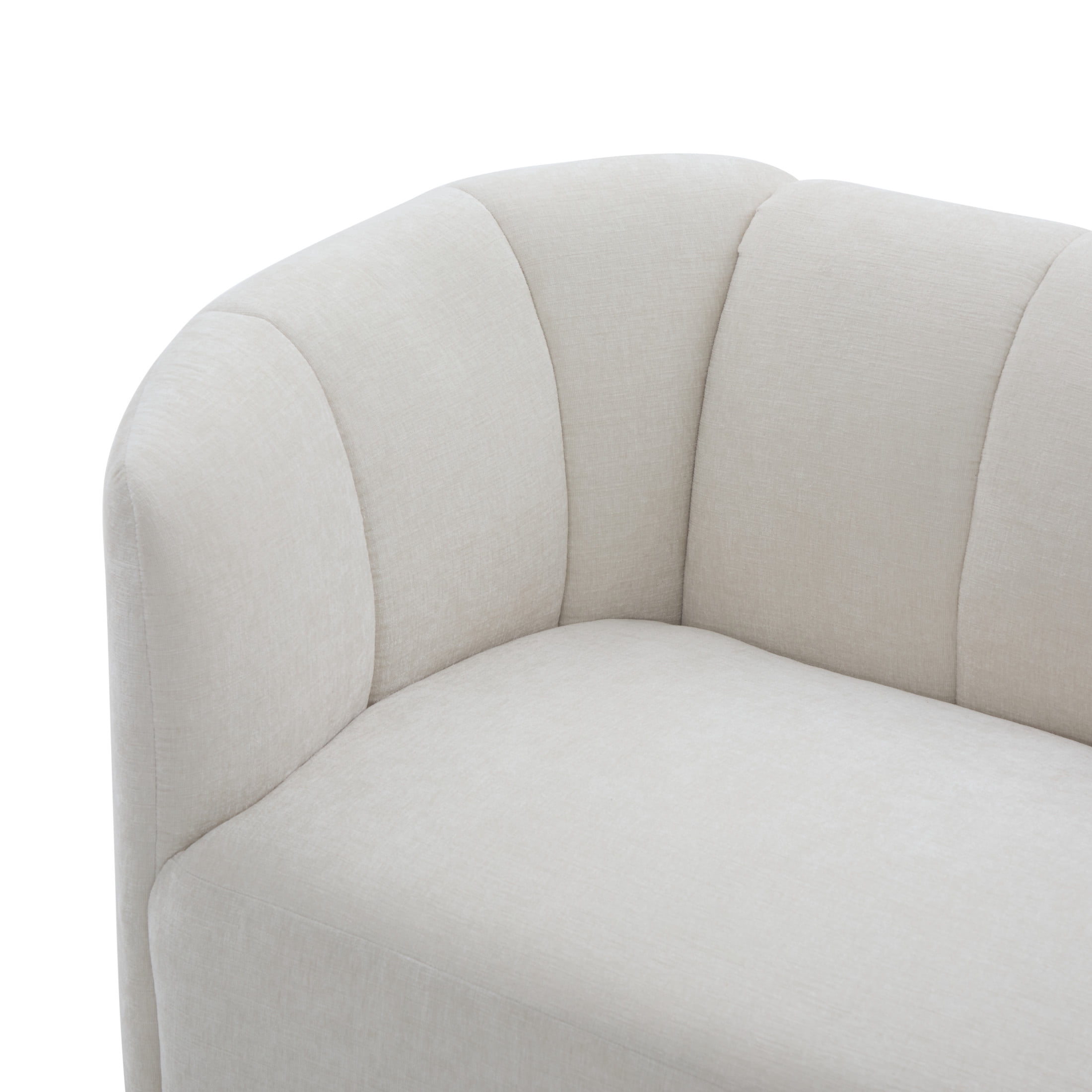 Christopher Knight Home 80" Modern Curved Chenille Sofa, Upholstered Couch with 3 Seats, Beige
