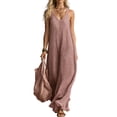 thumbnail image 4 of NMMUED Womens Crochet Sleeveless Dress Casual Summer V Neck Boho Knit Cover Up Beach Vacation Long Tank Dresses Pink XL, 4 of 6