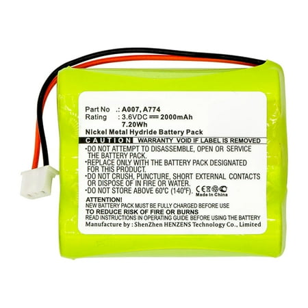 

Batteries N Accessories BNA-WB-H13400 Equipment Battery - Ni-MH 3.6V 2000mAh Ultra High Capacity - Replacement for TPI A007 Battery