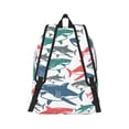 thumbnail image 3 of Balery Colorful Shark Vintage Canvas Backpack for Men and Women - Large Capacity, Durable Travel Laptop Bag for School, Work, Hiking, and Outdoor Activities, 3 of 7