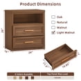 thumbnail image 2 of LEYAOYAO Farmhouse Nightstand, 2 Drawer Wood Side Table with Open Shelf for Bedroom, Living Room, Brown, 2 of 9