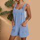 thumbnail image 1 of MKLEKYY Pijama Corto Para Mujer, Mono Informal De Verano, Pantalones Cortos Con Tirantes Ajustables, Mono De Pierna Ancha Con Bolsillos, 1 of 4