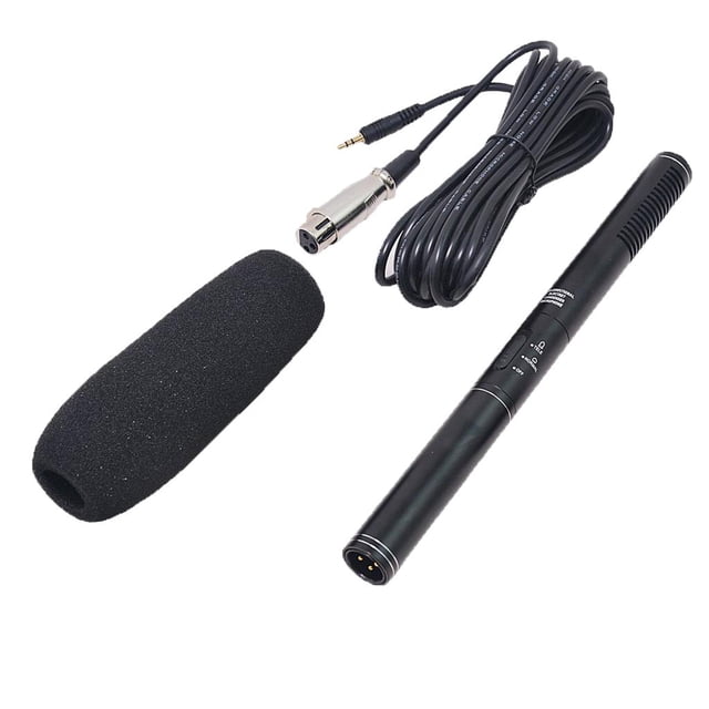 Micrófono densador con cubierta de espuma de micrófono y cable para videocámaras de cámara shamjiam Micrófono con cable