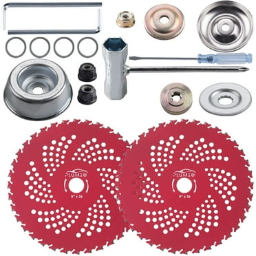 9"x36Teeth Carbide Tipped Blades with Universal Adapter Kit,for Brush Cutter,Trimmer,Weed Eater,Compatible with Husqvarna,Stihl,Ego,and More (2 pack)