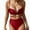 Red, variant on Bikini Tops for Women Push up Swimsuits Padded Swimwear Bathing Suit (Orange,S)