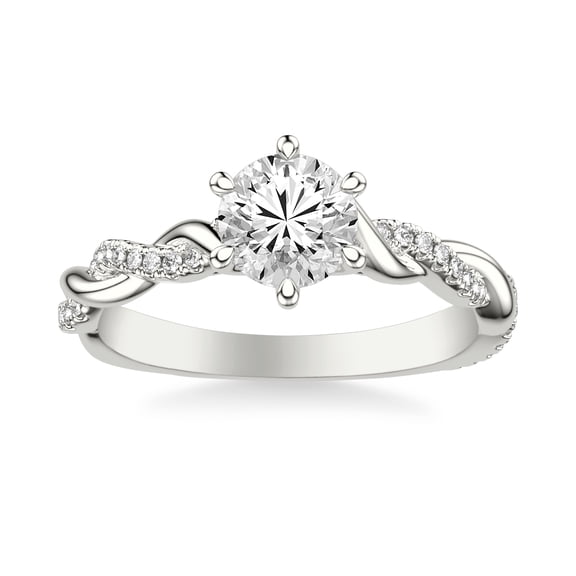 Alor Jewel Brilliant 1.4 Ct Round Cut Solitaire Diamond Ring - Twisted Infinity Cross Over Shank Engagement Ring for Her - 14K White Gold Over Eternity Wedding Band - Proposal or Graduation Gift