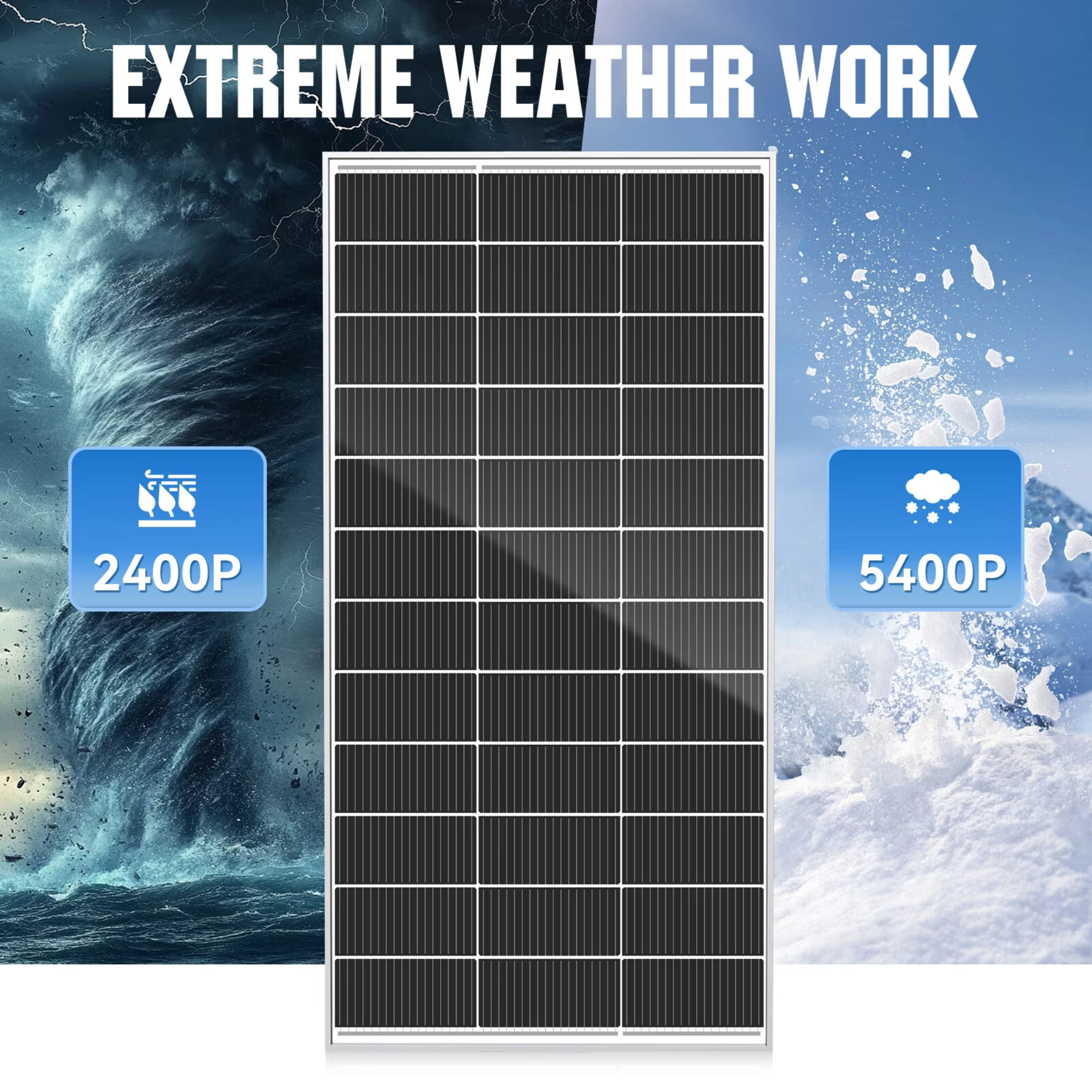WERCHTAY 200W Solar Panel, High-Efficiency 18BB Monocrystalline Module, 12V PV Power Charger for RV, Marine, Home Backup and Off-Grid Systems