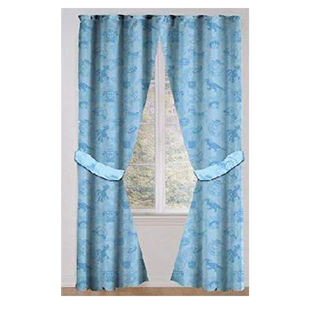 Blue Toy Story Drapes Kids Window 2 Panel Curtains with Tie Backs 