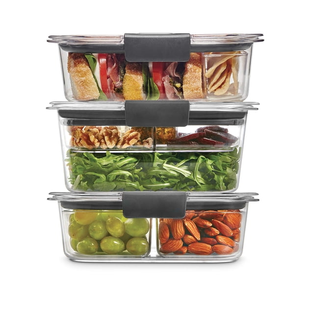 Contenedores de almacenamiento de alimentos Rubbermaid Brilliance 3, sin BPA