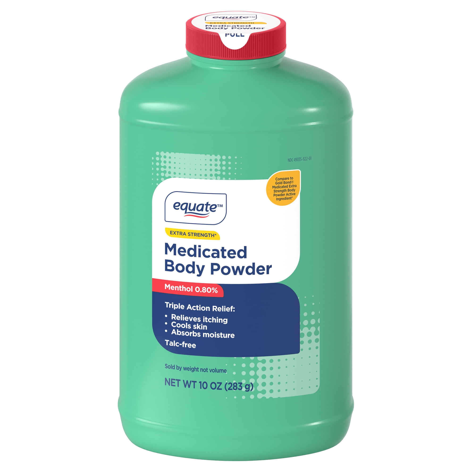 Equate Extra Strength Medicated Body Powder, Eucalyptus Scent, 10 oz, Compare to Gold Bond® Extra Strength Medicated Body Powder Active Ingredient