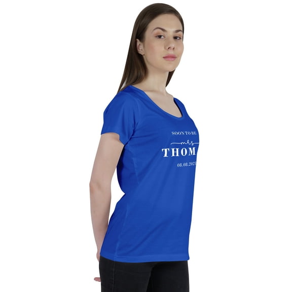 Inkdotpot Personalized Womens Tshirt Soon To Be MrsWeddingAnnouncement Shirt