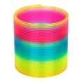 thumbnail image 1 of Juguete de resorte en espiral de arco iris, novedad clásica y suministros de fiesta de juguete de plástico de neón colorido para niños y niñas, 1 of 5